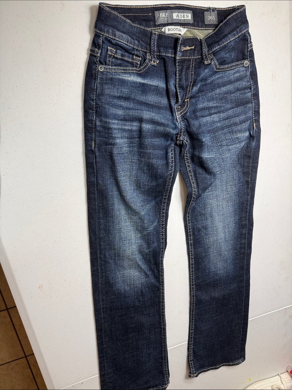 BKE Men's Bootcut Jeans - Indigo Blue Wash